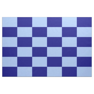 Light and Dark Blue Checkered Rectangles Pattern Fabric