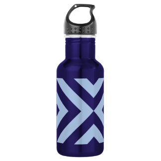 Light and Dark Blue Chevrons Water Bottle