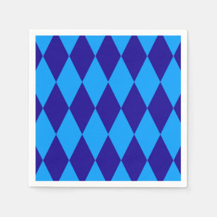 Light and Dark Blue Harlequin Diamonds Checkers  Napkins
