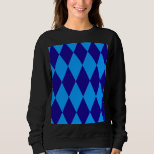 Light and Dark Blue Harlequin Diamonds Checkers Sweatshirt