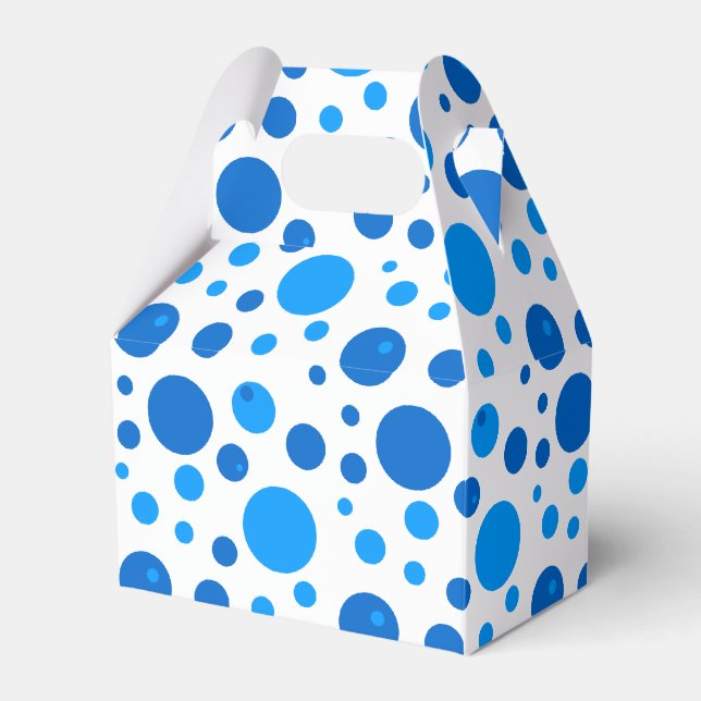 Light and Dark Blue Polka Dots Gift Box (Front Side)