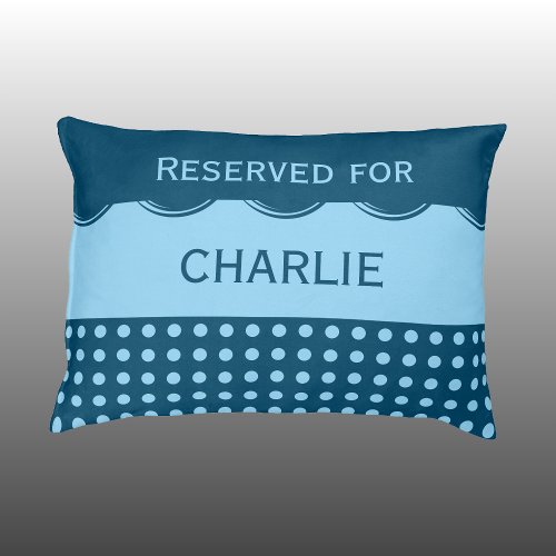 Light and dark blue polka dots reserved for name pet bed