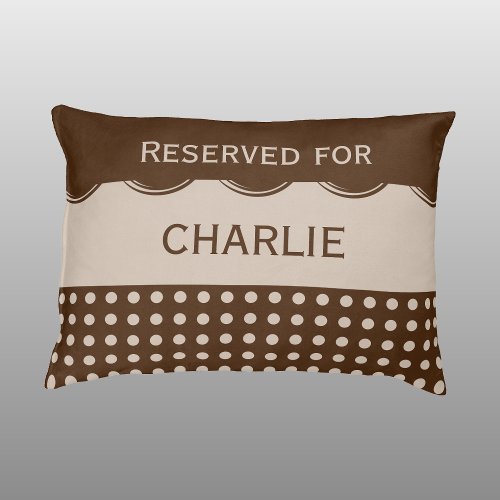 Light and dark brown polka dots reserved for name pet bed