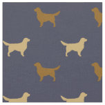 Light and Dark Golden Retriever Dog Silhouettes Fabric