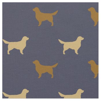 Light And Dark Golden Retriever Dog Silhouettes Fabric by jennsdoodleworld at Zazzle