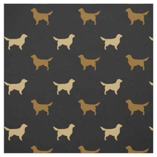 Light and Dark Golden Retriever Dog Silhouettes Fabric