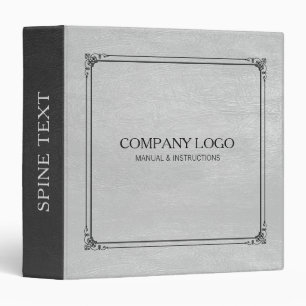 Light and dark gray faux leather vintage frame 3 ring binder