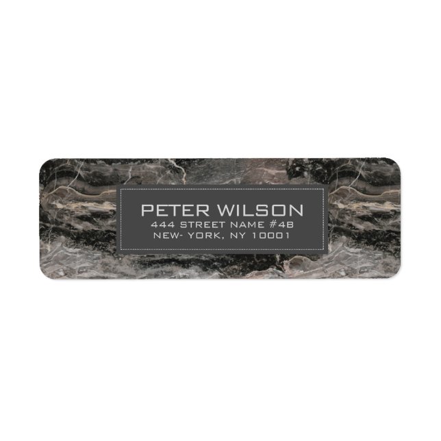 Light And Dark Gray Marble Texture Label (Front)