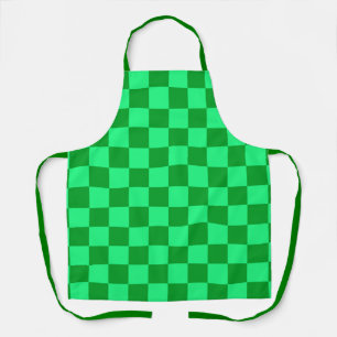 Light and Dark Green Checker Design  Apron