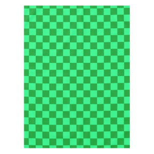 Light and Dark Green Checker Design Tablecloth