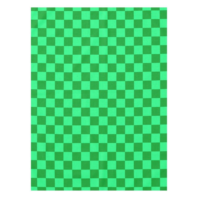 Light and Dark Green Checker Design  Tablecloth (Front)