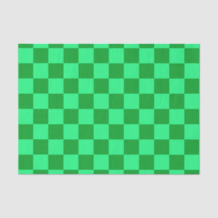 Light and Dark Green Checker Design Tissue Paper