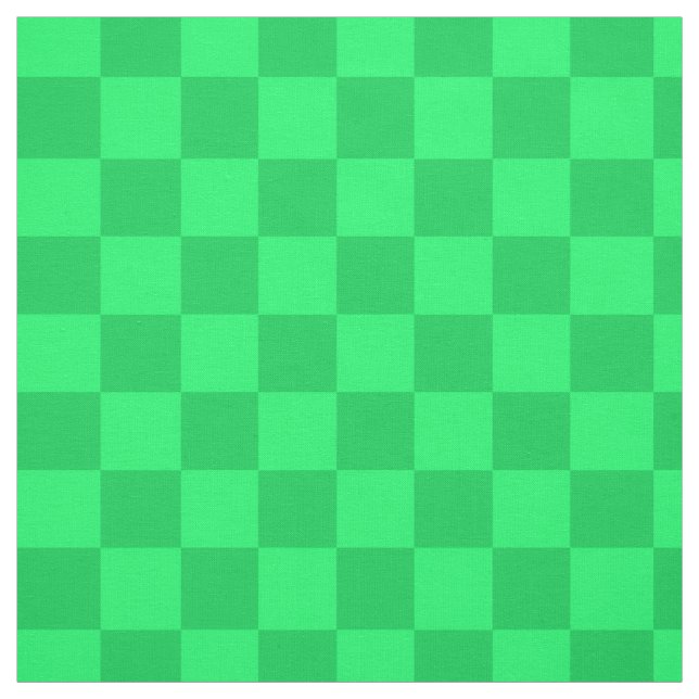 Light And Dark Green Checker Pattern Plaid Design Fabric (Swatch)