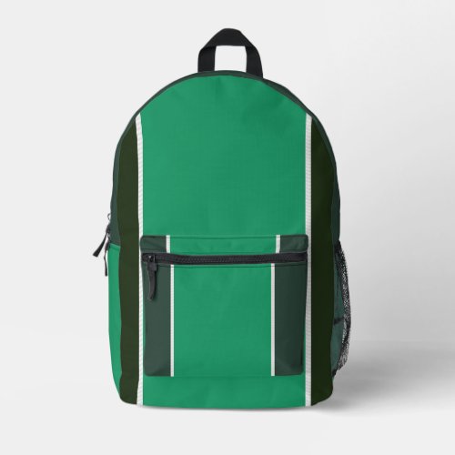Light And Dark Green  Printed Backpack