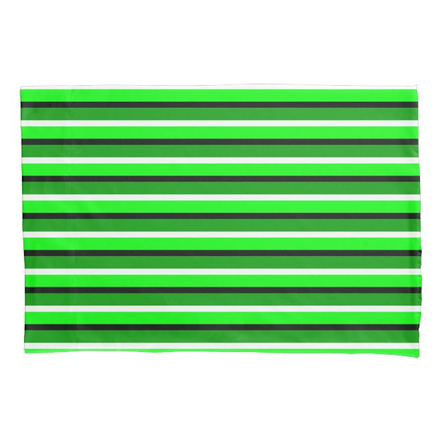 Light and Dark Green Stripes Pattern Pillow Case (Front)