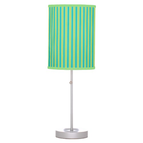 Light and Dark Green Stripes Table Lamp