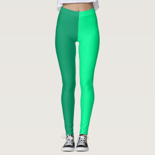 Light and Dark Green Two Tone Split Leggings