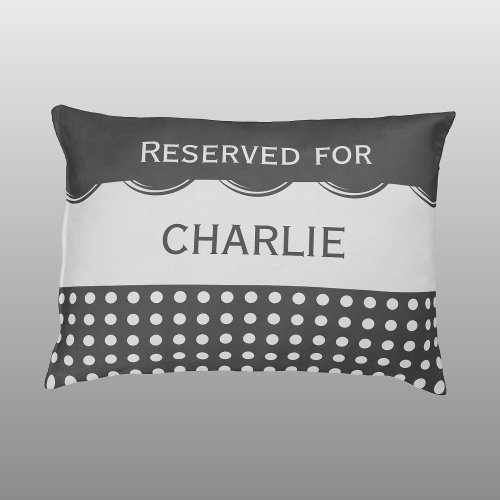 Light and dark grey polka dots reserved for name pet bed