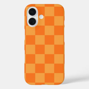 Light and Dark Orange Checker Design  iPhone 16 Case