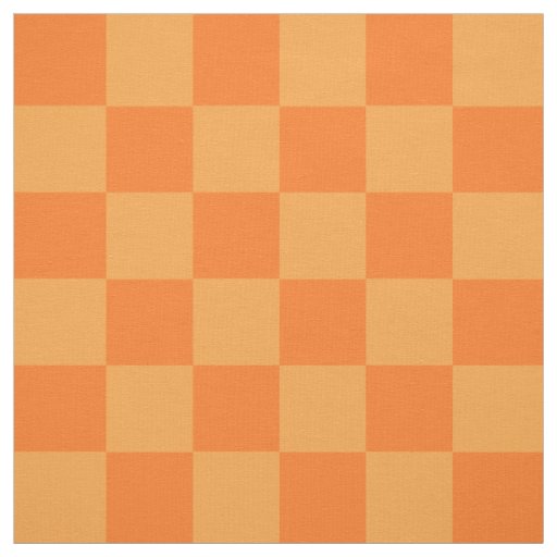 Light and Dark Orange Checker Design  Fabric
