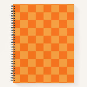 Light and Dark Orange Checker Design Notebook