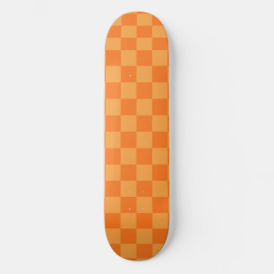 Light and Dark Orange Checker Design  Skateboard