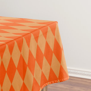 Light and Dark Orange Harlequin Diamonds Checkers  Tablecloth