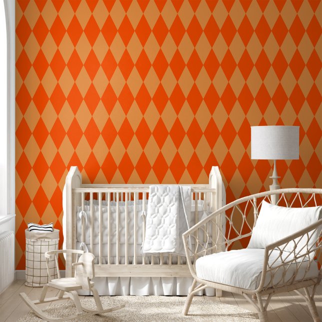 Light and Dark Orange Harlequin Diamonds Checkers  Wallpaper (Creator Uploaded)
