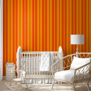 Light and Dark Orange Stylish Stripes Design Wallpaper