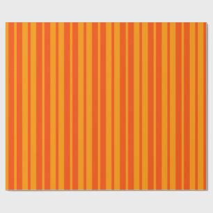 Light and Dark Orange Stylish Stripes Design Wrapping Paper