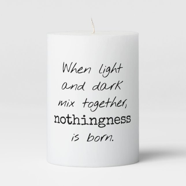 Light And Dark Pillar Candle (Front)