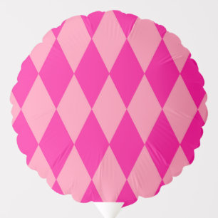 Light and Dark Pink Harlequin Diamonds Checkers Balloon
