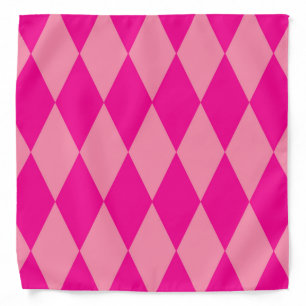 Light and Dark Pink Harlequin Diamonds Checkers Bandana