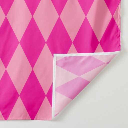 Light and Dark Pink Harlequin Diamonds Checkers  Fabric
