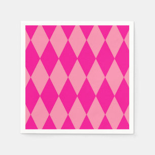 Light and Dark Pink Harlequin Diamonds Checkers  Napkins