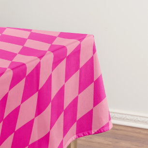 Light and Dark Pink Harlequin Diamonds Checkers Tablecloth