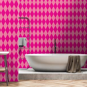 Light and Dark Pink Harlequin Diamonds Checkers  Wallpaper