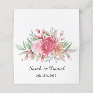 Light and Dark Pink Rose Blush Wedding Table Place Card