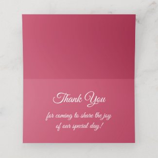 Light and Dark Pink Rose Blush Wedding Table Place Card