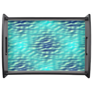 Light and Dark Pool Water Pattern Serving Tray