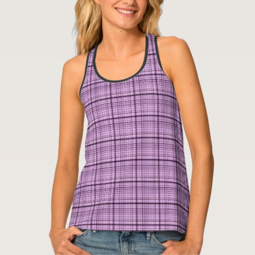 Light and Dark Purple Plaid Tank Top