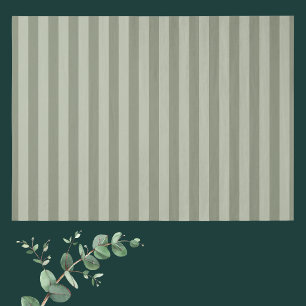 Light and Dark Sage Green Striped Tissue Paper