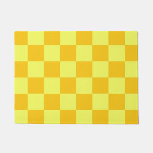 Light and Dark Yellow Checker Design Doormat