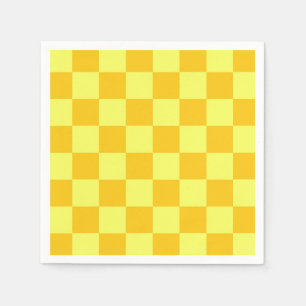 Light and Dark Yellow Checker Design Napkins