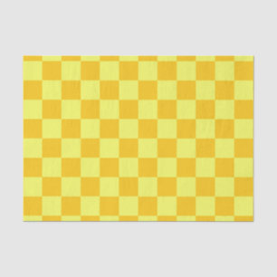 Light and Dark Yellow Checker Design  Tissue Paper