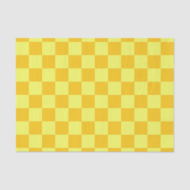 Light and Dark Yellow Checker Design  Tissue Paper (Front)