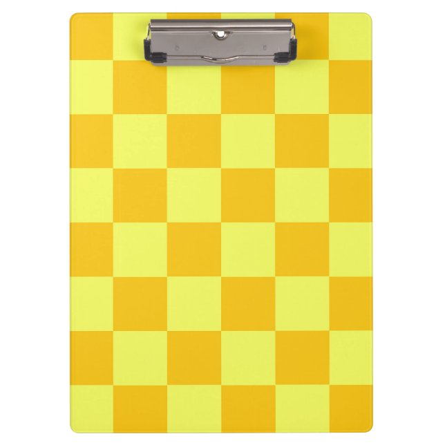 Light and Dark Yellow Checkered Design  Clipboard (Front)