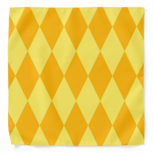 Light and Dark Yellow Harlequin Diamonds Checkers Bandana