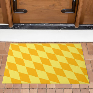 Light and Dark Yellow Harlequin Diamonds Checkers  Doormat