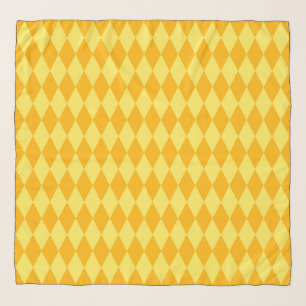Light and Dark Yellow Harlequin Diamonds Checkers Scarf